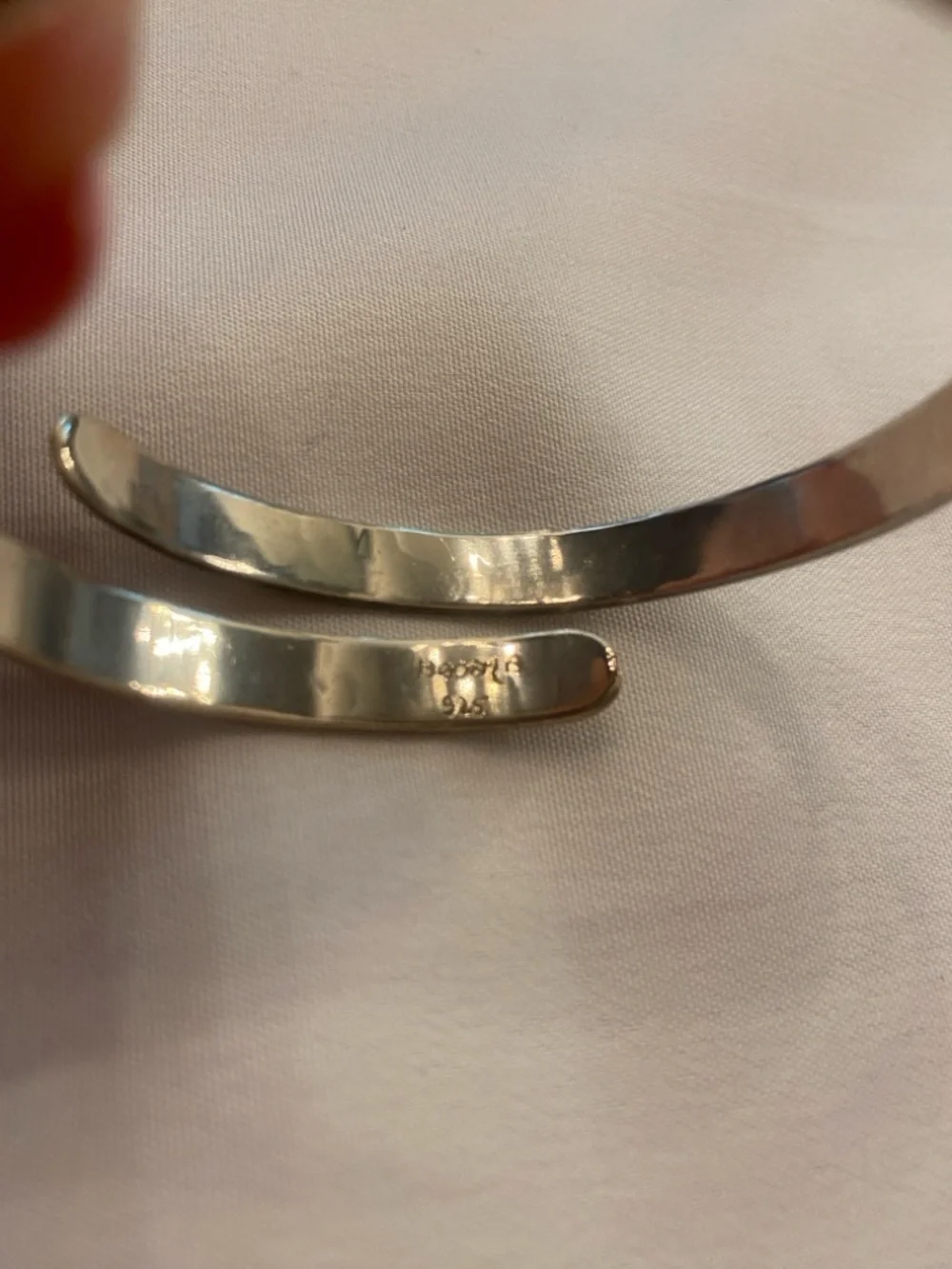 Hebrew Inscribed Sterling Silver Cuff Bracelet Jewelry Used in Good condition